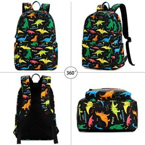 abshoo Cute Lightweight Kids School Bookbags Dinosaur Boys Backpacks With Lunch Bag (Colorful Dinosaur Set)