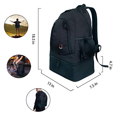 Caroo Gym Backpack with Shoe Compartment Fashion Water-Resistant Bag for Women Men Gym Yoga Outdoor Sport Hiking School Traval