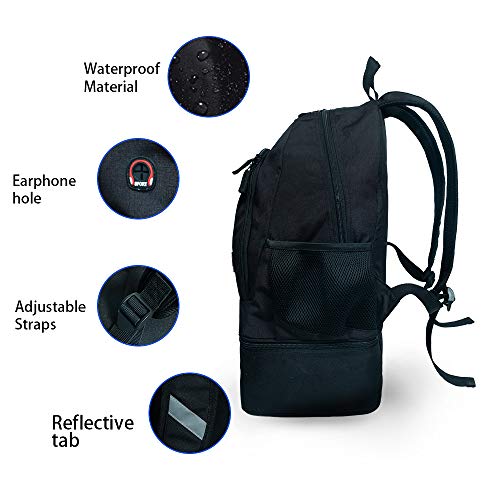 Caroo Gym Backpack with Shoe Compartment Fashion Water-Resistant Bag for Women Men Gym Yoga Outdoor Sport Hiking School Traval