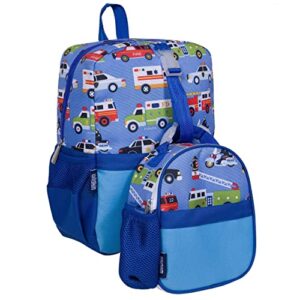 wildkin pack-it-all kids backpack bundle with clip-in lunch box (heroes)