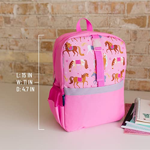 Wildkin Pack-it-All Kids Backpack Bundle with Clip-in Lunch Box (Horses)