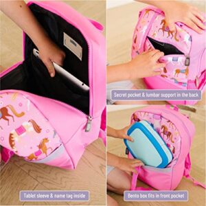 Wildkin Pack-it-All Kids Backpack Bundle with Clip-in Lunch Box (Horses)