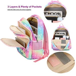 CAMTOP Backpack for Kids Girls School Backpack with Lunch Box Preschool Kindergarten BookBag Set (Y0058-2 Unicorn-Rainbow)