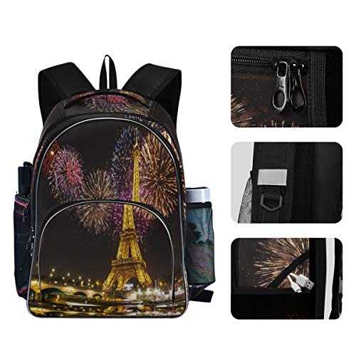 ALAZA Paris Eiffel Tower Light School Backpacks Travel Laptop Bags Bookbags for College Student