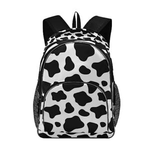 orezi fashion backpack for women girl,black and white cow print schoolbag backpack bookbags travel bag casual daypack rucksack for student teenagers kid's