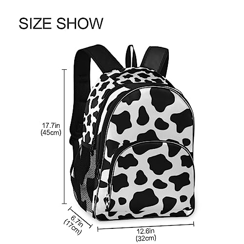 OREZI Fashion Backpack for Women Girl,Black And White Cow Print Schoolbag Backpack Bookbags Travel Bag Casual Daypack Rucksack for Student Teenagers kid's