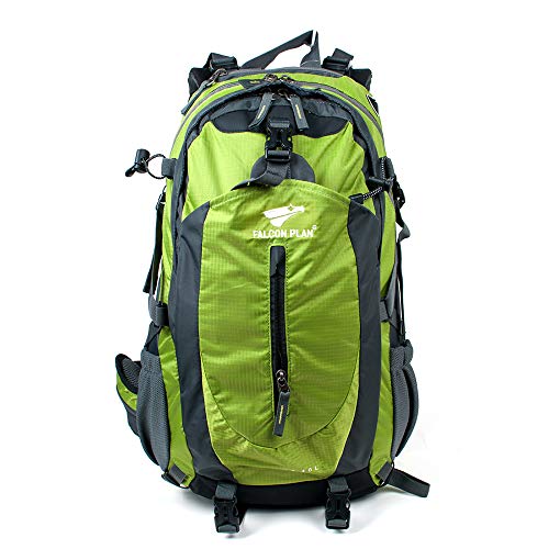 Distrade 40L Outer Frame Hiking Backpack with Rain Cover,Outdoor Sport Travel Daypack for Climbing Camping Touring，High-Performance Green