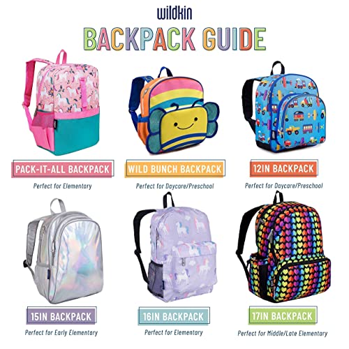 Wildkin Day2Day Kids Backpack Bundle with Lunch Box Bag (Rainbow Unicorns)