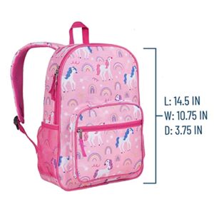 Wildkin Day2Day Kids Backpack Bundle with Lunch Box Bag (Rainbow Unicorns)