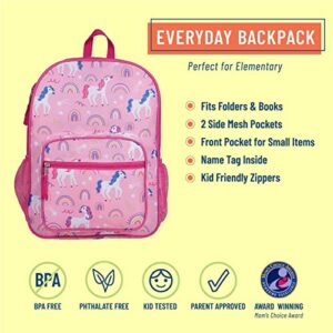 Wildkin Day2Day Kids Backpack Bundle with Lunch Box Bag (Rainbow Unicorns)