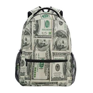 backpack for girls kids boys teens money print lightweight durable bookbag school bag laptop bags travel hiking camping daypack