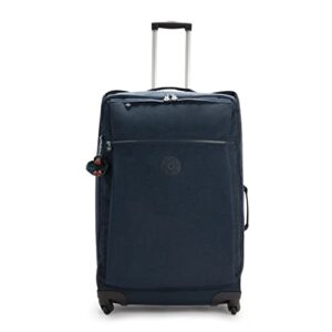 kipling women's darcey large inch softside checked rolling luggage, 360 degree spinning wheels, true blue tonal, 19.25" l x 29" h x 11.5" d