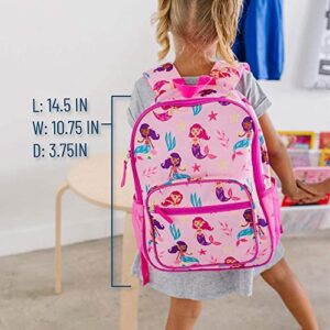 Wildkin Day2Day Backpack, Lunch Box Bag with Nap Mat Bundle (Groovy Mermaids)