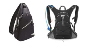mosiso sling backpack, multipurpose crossbody shoulder bag travel hiking daypack & hydration pack backpack, light-weight compact daypack backpack rucksack with 2 liter water hydration bladder