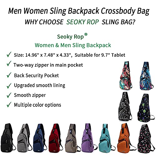 Sling Bag Sling Backpack Crossbody Backpack Chest Shoulder Bag USB Charger Port