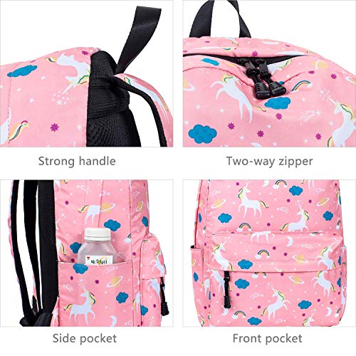 Leaper Striped School Backpack and Unicorn Backpack Bundle