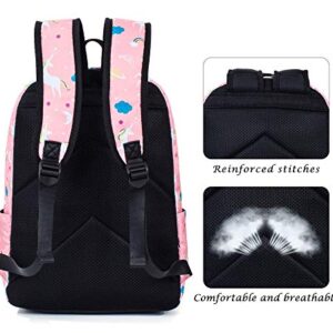 Leaper Striped School Backpack and Unicorn Backpack Bundle