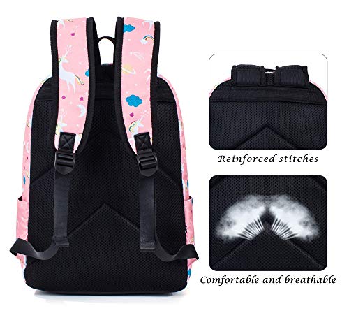 Leaper Striped School Backpack and Unicorn Backpack Bundle