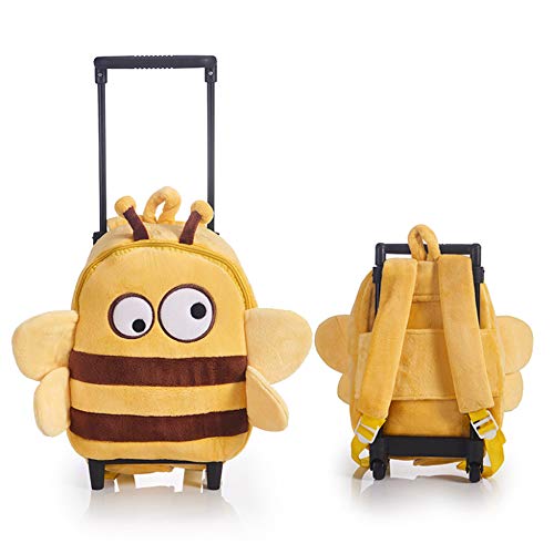 GLOOMALL Toddler Backpack with Removable Wheels & Yellow Bee Backpack for Kids (yellow bee)