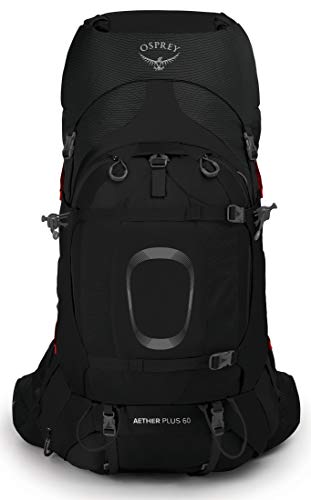 Osprey Aether Plus 60L Men's Backpacking Backpack, Eclipse Grey, Small/Medium