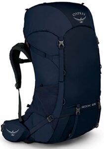 osprey rook 50l men's backpacking backpack, midnight blue, one size