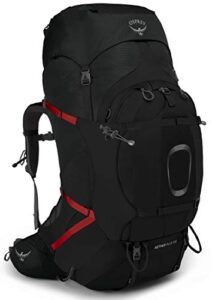 osprey aether plus 100l men's backpacking backpack, black, l/xl