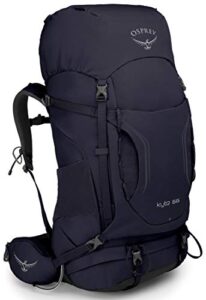osprey women's kyte 66 backpacking backpack, mulberry purple, x-small/small