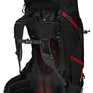 Osprey Aether Plus 60L Men's Backpacking Backpack, Black, S/M