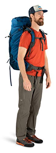 Osprey Aether 65L Men's Backpacking Backpack, Deep Water Blue, S/M