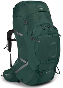 osprey aether plus 100l men's backpacking backpack, axo green, l/xl