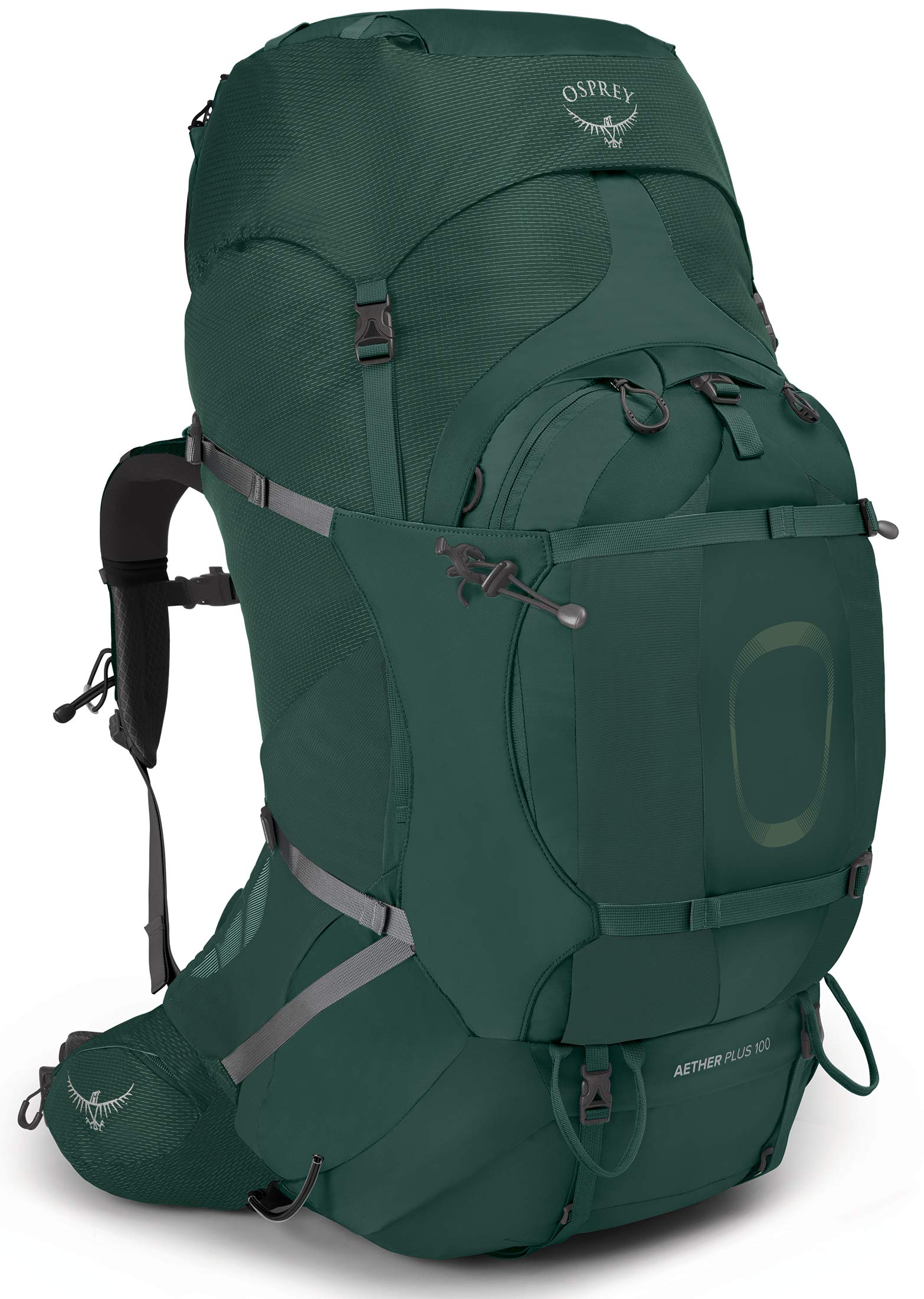 Osprey Aether Plus 100L Men's Backpacking Backpack, Axo Green, Small/Medium