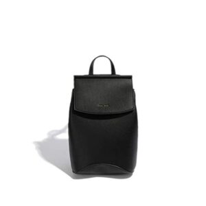 pixie mood women's soft vegan leather multipurpose mini backpack with adjustable straps (black)