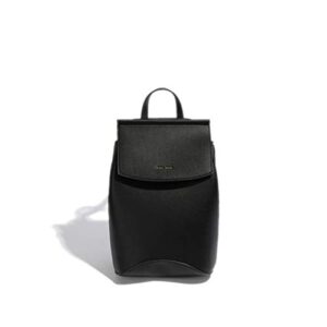 Pixie Mood Women's Soft Vegan Leather Multipurpose Mini Backpack with Adjustable Straps (Black)