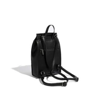 Pixie Mood Women's Soft Vegan Leather Multipurpose Mini Backpack with Adjustable Straps (Black)