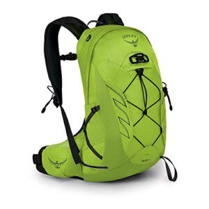 osprey talon 11l men's hiking backpack with hipbelt, limon green, s/m