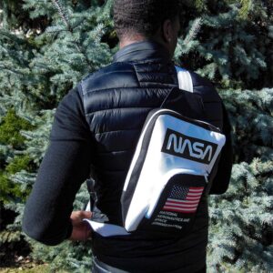 Ripple Junction NASA Flag Sling Bag Over the Shoulder for Adult Men, Women