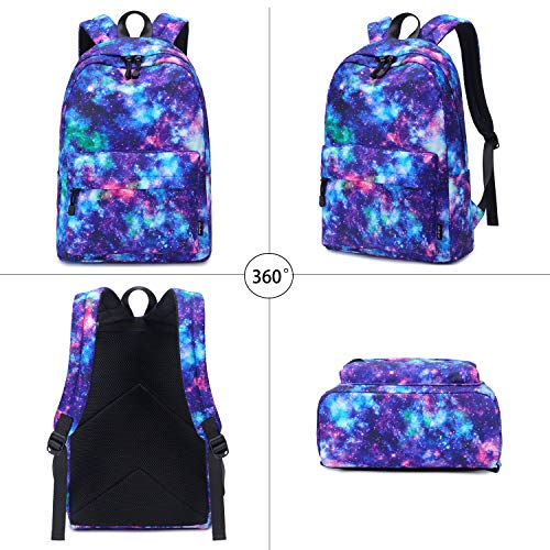 abshoo Lightweight Water Resistant Galaxy Backpacks for Teen Girls School Backpack with Lunch Bag (Galaxy D Set)