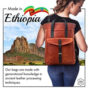 ORNA'S LEATHER ART | SWAN Everyday leather backpack for Women. Practical, Stylish and Spacious Women’s Bag. Real Leather in A Chic Backpack And Contemporary Design (R. COGNAC)