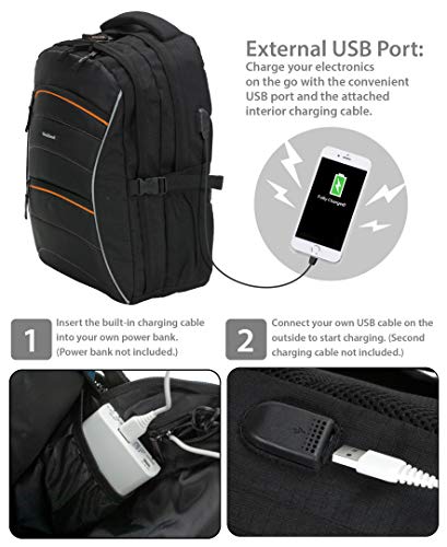 Rockland Smart Gear USB Laptop Backpack, Black, Large