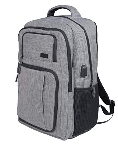 Rockland Slim Pro USB Laptop Backpack, Grey, Large