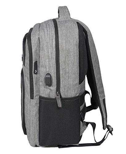 Rockland Slim Pro USB Laptop Backpack, Grey, Large
