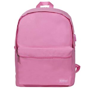 rockland classic laptop backpack, pink, large