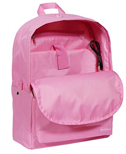 Rockland Classic Laptop Backpack, Pink, Large