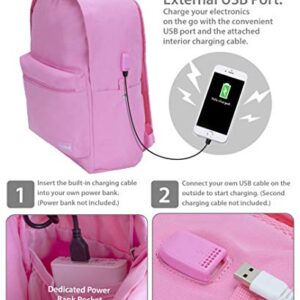 Rockland Classic Laptop Backpack, Pink, Large