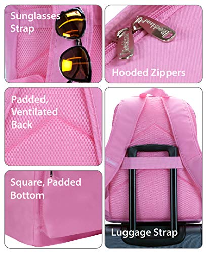 Rockland Classic Laptop Backpack, Pink, Large