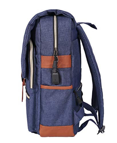 Rockland Heritage USB Laptop Backpack, Blue, Large