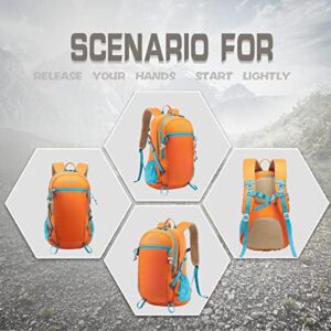 LOCALLION 20L Hiking Backpack Water Resistant Sports Backpack High-Capacity Travel Pack Big Wateproof Bag for Outdoor Camping (Orange)