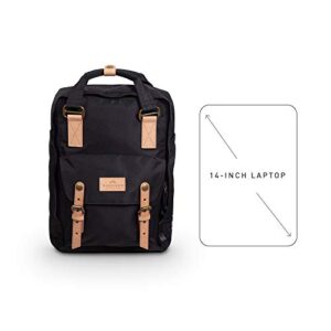 Doughnut Travel Laptop Backpack, Slim Durable Reborn Series Daypack Backpacks, Water Resistant College Computer Bag for Men & Women Fits 14 Inch Notebook(Black)