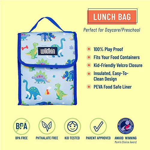 Wildkin 15 Inch Kids Backpack Bundle with Lunch Bag (Dinosaur Land)