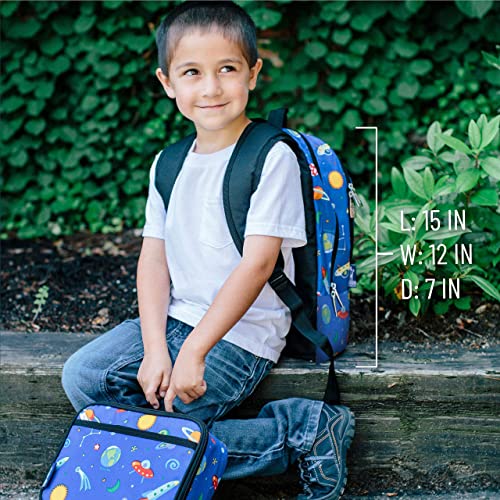 Wildkin 15 Inch Kids Backpack Bundle with Lunch Bag (Out of this World)